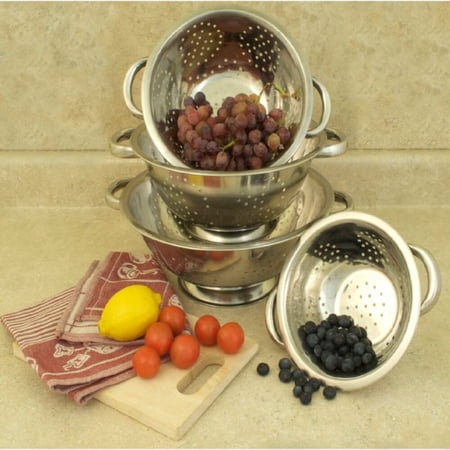 COOKPRO 741 4PC COLANDER SET STAINLESS STEEL INCLUDES 1.5 QT