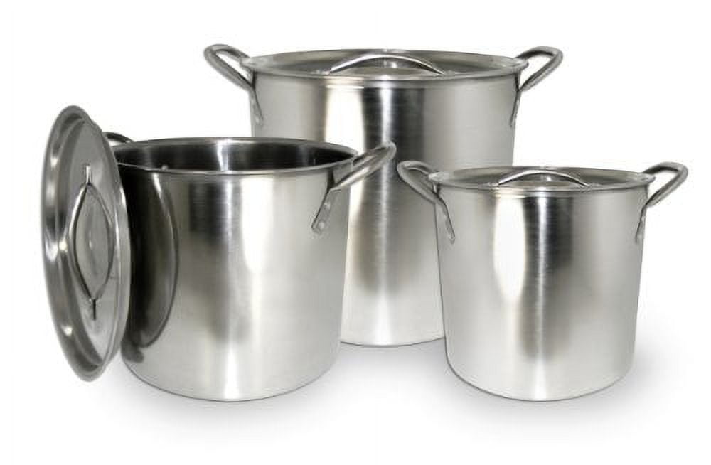 stainless steel cookware pot set stock