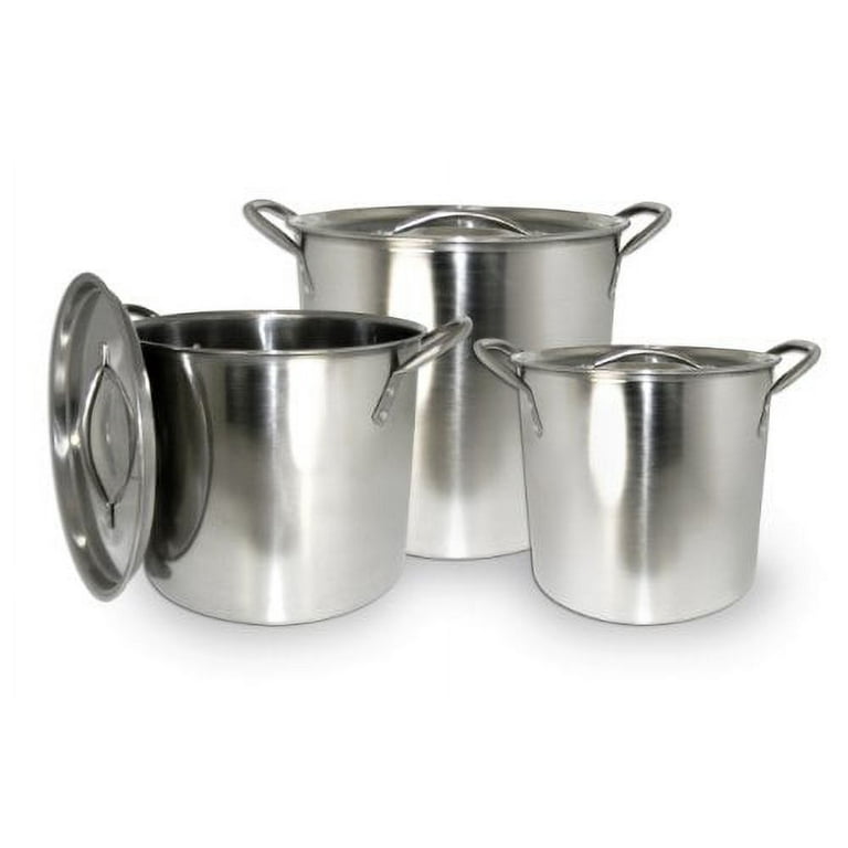 ExcelSteel Stainless Steel Stockpot with Lids, Set of 3, 3 Piece