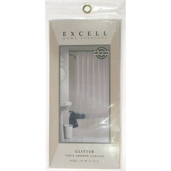 Excell 1ME-40O-470-411 70" X 72" Royal Luxury Glitter Vinyl Shower Curtain