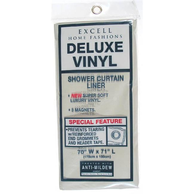 Excell 70in. X 71in. Clear Deluxe Vinyl Shower Curtain Liner 1ME40O