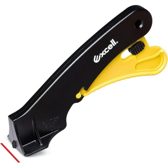 Excell ACTION STEADY-9 Utility Knife with Safety Lock, Box Opener Carton Opener, Heavy Duty Stability Lightweight Box Cutter with Replacement Blades - 3pcs (STEADY-9)