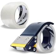Excell Anti-Backflow Metal Packaging Tape Dispenser 2" Wide with 2 Rolls   Heavy-Duty Handheld Tape Cutter for Shipping, Packaging & Moving