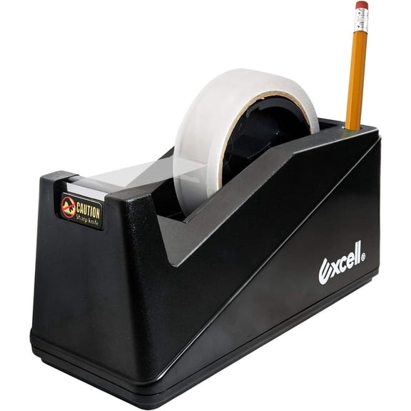 Excell Dualcore Desk Tape Dispenser (1"+3" Core) with Pen Pencil Holder, Tape Dispenser Desk for Home, Office, Shop, Retail Store and Warehouse Wrapping Purpose