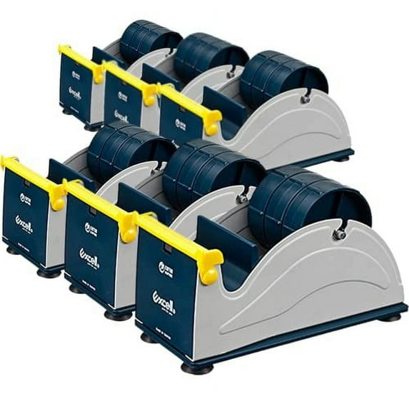 Excell ET-13371 Premium Extra Wide Multi-Rolls Steel Desktop Tape Dispenser, 3" Wide and 3" Core, Case of 6
