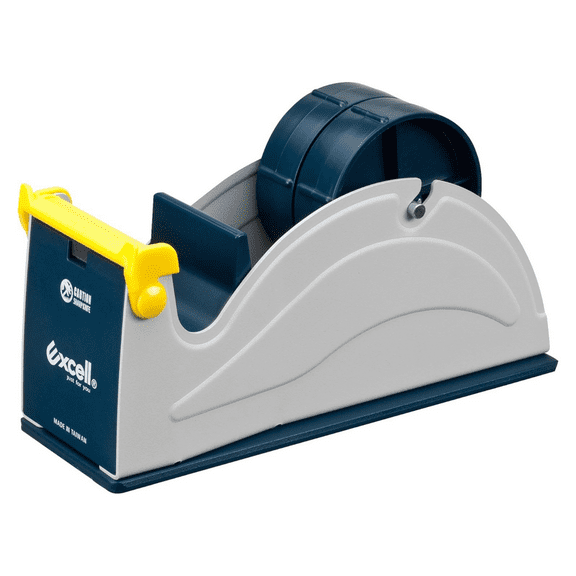 Excell EX-17 Steel Desktop Tape Dispenser [Padded Foam Base]: 2 in. width (Blue/Grey)