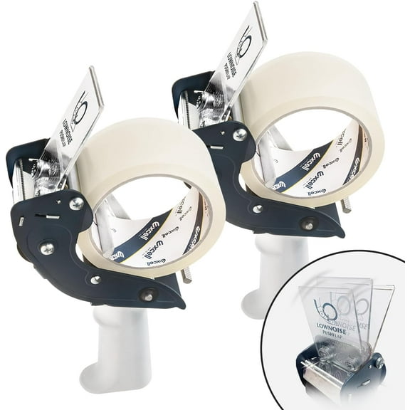 Excell Low Noise Packing Tape Dispenser, Tape Gun Fit 2 Inch Wide Tape 3 Inch Core for Carton, Packaging and Box Sealing - 2Pack