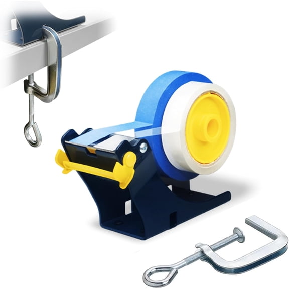 Excell Multi Tape Dispenser Holder with Cutter, Multi Roll Tape Dispenser with C-clamp for Mounting, Multiple Tape Dispenser Holder, Multiroll Tape Dispenser (2 Inch)