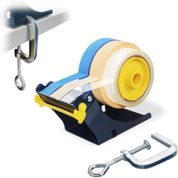 Excell Multi Tape Dispenser Holder with Cutter, Multi Roll Tape Dispenser with C-clamp for Mounting, Multiple Tape Dispenser Holder, Multiroll Tape Dispenser (3 Inch)