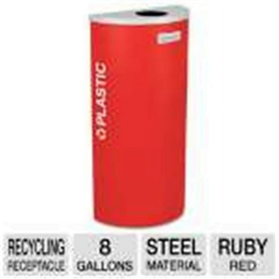 Excell Software RC-KDHRPLRBX Kaleidoscope Collection Recycling Receptacle - Ruby Red - 8 gal