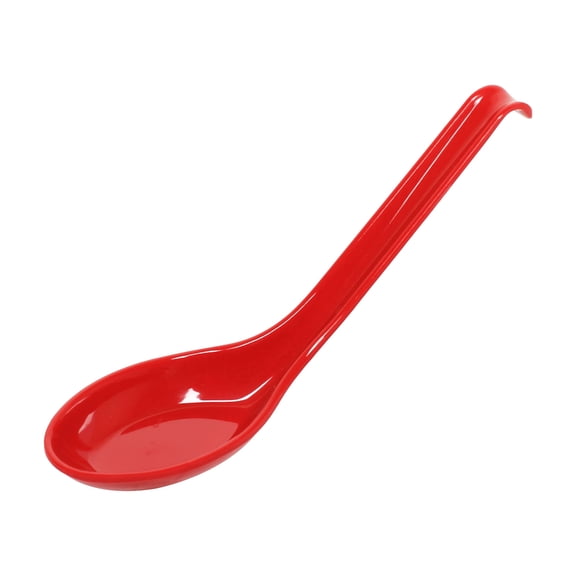 Excellante 0.6 oz., 6" x 1 3/4" Soup Spoon, Pure Red Extra Heavy Weight Melamine Dinnerware Collection, Comes In Dozen