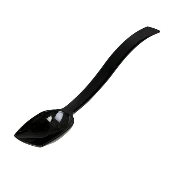 Excellante 10" 0.75 oz polycarbonate solid buffet spoon, black color, comes in dozen