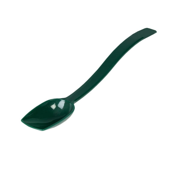 Excellante 10" 0.75 oz polycarbonate solid buffet spoon, green color, comes in dozen