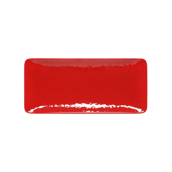 Excellante 11 1/4" X 5" Rectangular Plate, Pure Red Extra Heavy Weight Melamine Dinnerware Collection, Comes in Dozen