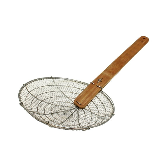Excellante 12" galvanized bamboo handled skimmer, coarse mesh, comes in each