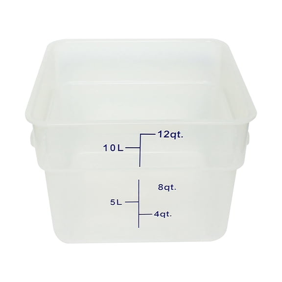 Excellante 12 quart plastic square food storage containers, translucent, NSF certified, comes in each