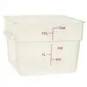 Excellante 12 quart plastic square food storage containers - white, NSF certified, comes in each