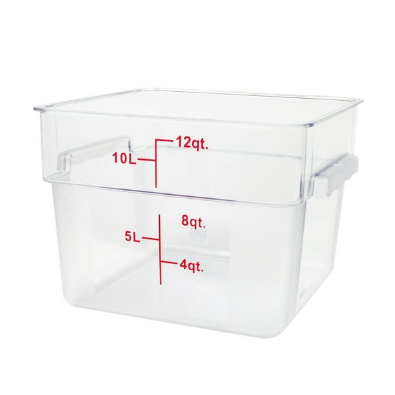 Excellante 12 quart polycarbonate square food storage containers - clear, NSF certified, comes in each