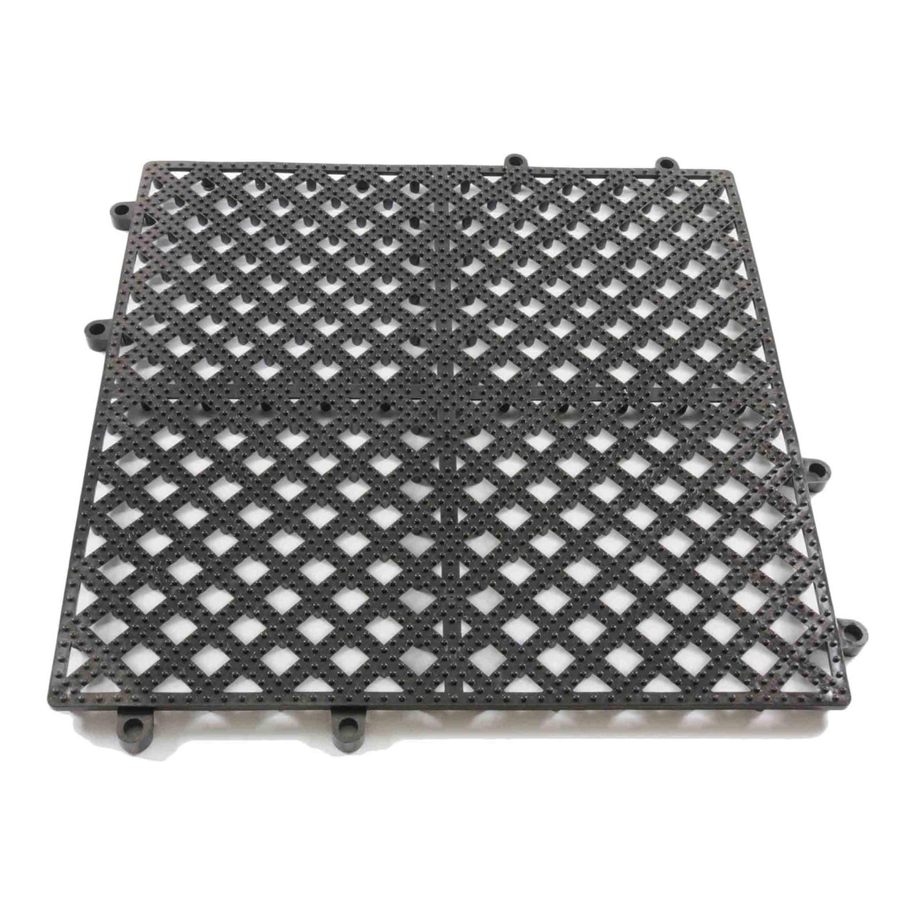 Excellante 12" x 12" interlocking bar mat, black, comes in each