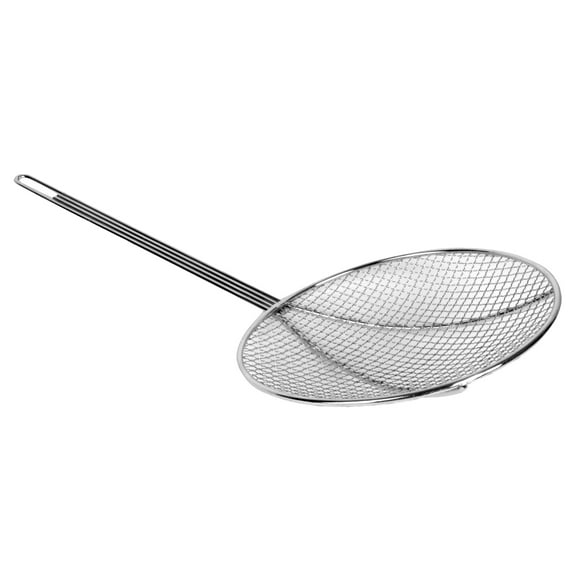 Excellante 12" x 24.5" round nickel plated wire skimmer, comes in each