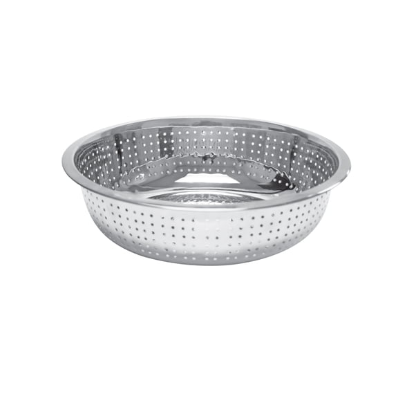 Excellante 13" stainless steel colanders with 4.5 millimeter holes, comes in each
