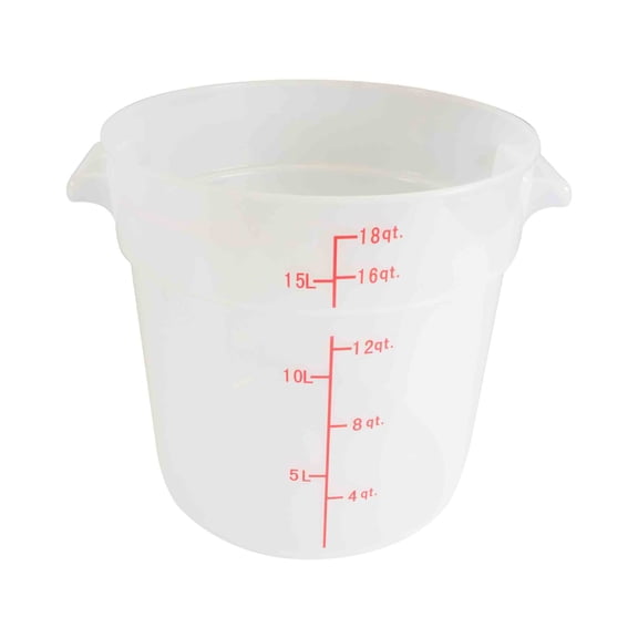 Excellante 18 quart round food storage container, pp, translucent, NSF certified, comes in each