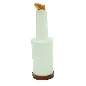 Excellante 2-piece, 1 quart store and pour-white with brown cap, comes in each