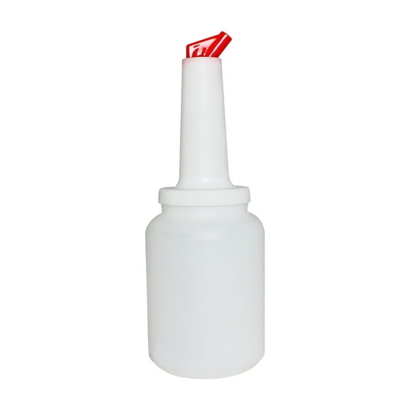 Excellante 2-piece, 2 quart store and pour-white with orange cap, comes in each