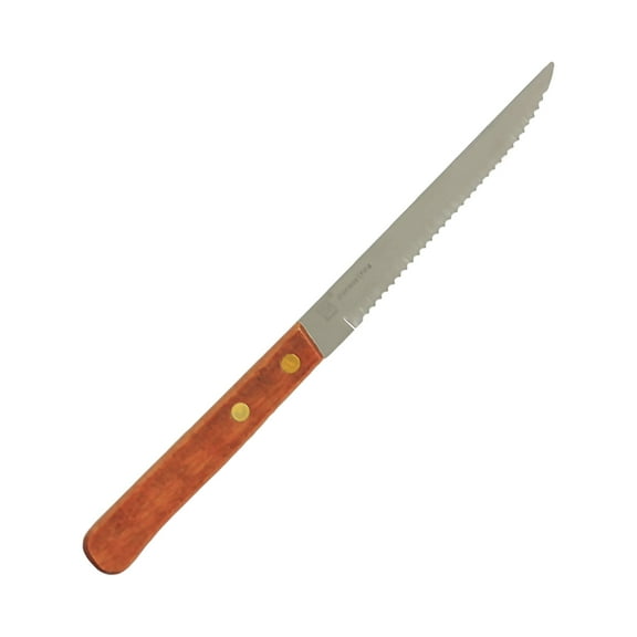 Excellante 4 1/2" pointed tip steak knife/wood handle, comes in dozen