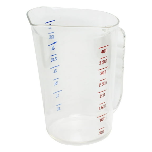 Excellante 4 quart/ 4 liter Polycaronate measuring cup, comes in each