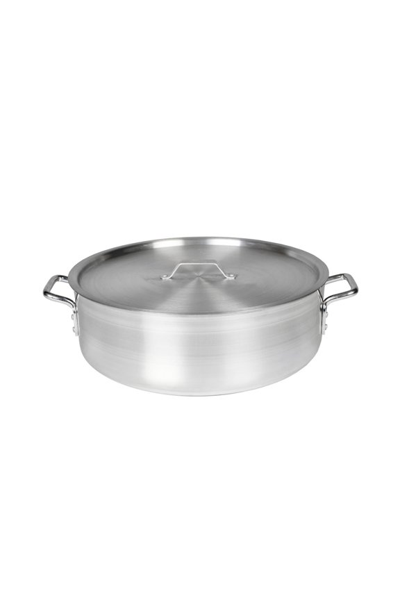 40 quart Aluminum brazier pot & lid mirror finish, comes in each