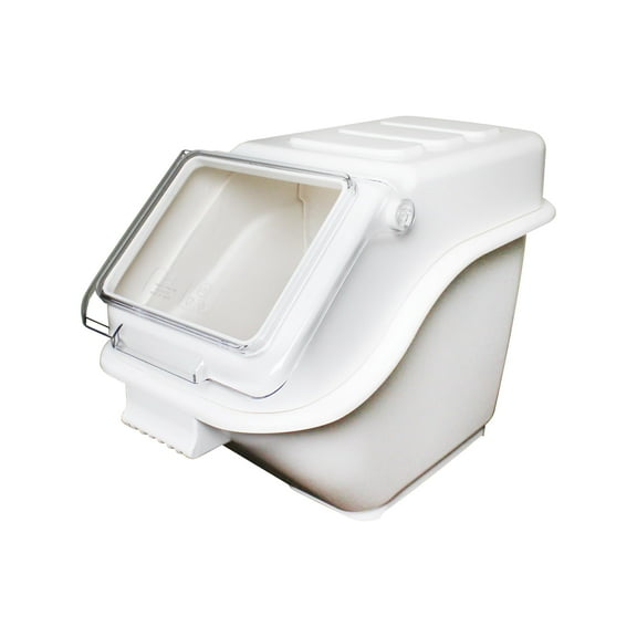 Excellante 5 gallon/80 cup shelf ingredient bin, 11 3/8" x 23 3/8" x 17", polypropylene, white, comes in each
