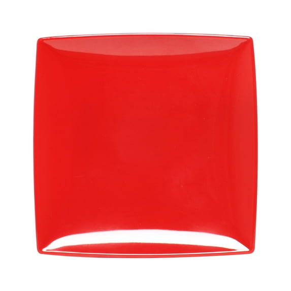 Excellante 6" Square Plate, 1/2" Deep, Pure Red Extra Heavy Weight Melamine Dinnerware Collection, Comes in Dozen