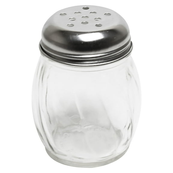Excellante 6 oz stainless steel perforated swirl cheese shaker, comes in dozen
