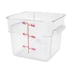 Excellante 6 quart polycarbonate square food storage containers - clear, NSF certified, comes in each