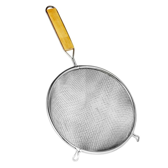 Excellante 6" strainer with wooden handle, double, fine, comes in each