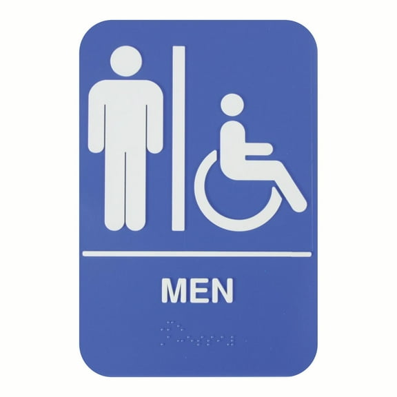 Excellante 6" x 9" information sign with braille, men/accessible, comes in each