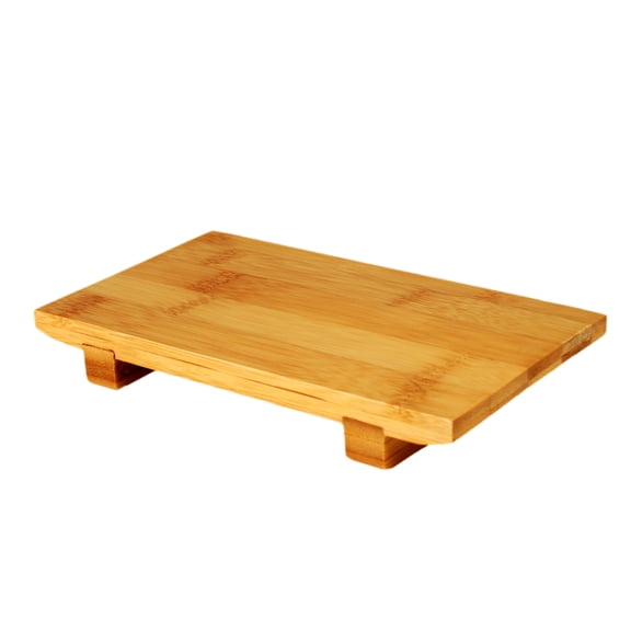 Excellante 8 1/2" x 4 3/4" x 1 1/4" bamboo sushi plate small, comes in each