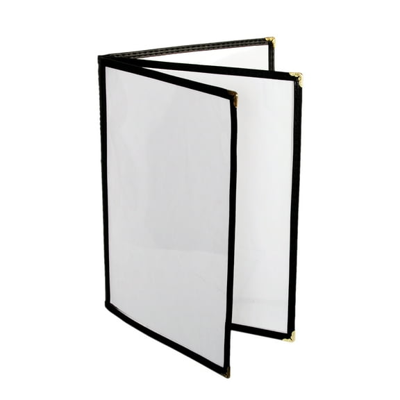 Excellante 8.5" x 11" 3 page book fold menu cover, black, comes in each