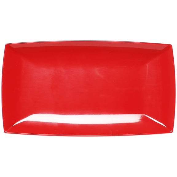 Excellante 9 1/2" x 5 1/4" tray, 3/4" deep, Pure Red extra heavy weight melamine dinnerware collection, comes in dozen