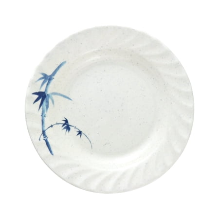 Excellante Blue Bamboo Melamine Dinnerware Collection 6" Curved Rim Plate, Comes in Dozen