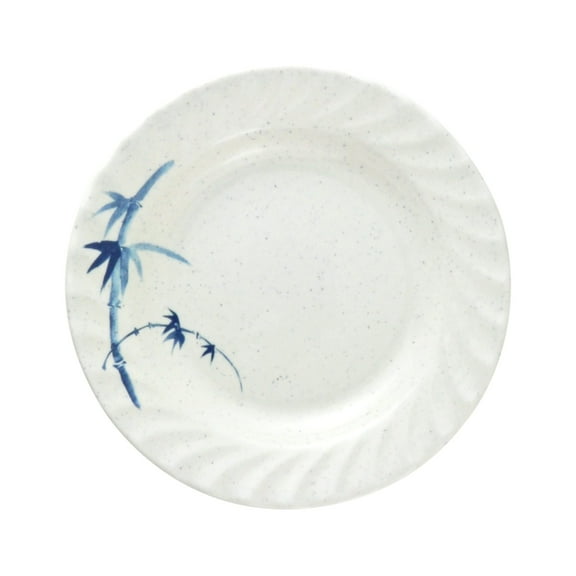 Excellante Blue Bamboo Melamine Dinnerware Collection 7" Curved Rim Plate, Comes in Dozen