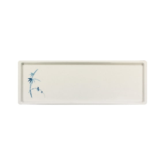 Excellante Blue bamboo melamine dinnerware collection 13 1/2" x 4 1/2" sandwich tray, comes in dozen