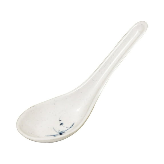 Excellante Blue bamboo melamine dinnerware collection 3/4 oz, 5 5/8" x 1 5/8" won ton soup spoon, comes in dozen