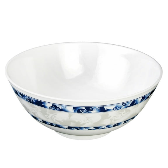 Excellante Blue dragon melamine dinnerware collection 56 oz, 8" rice bowl, comes in dozen