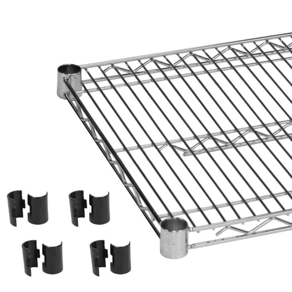 Excellante Chrome plated wire shelves 18" x 24" with 4 set plastic chip, comes in 2 shelves