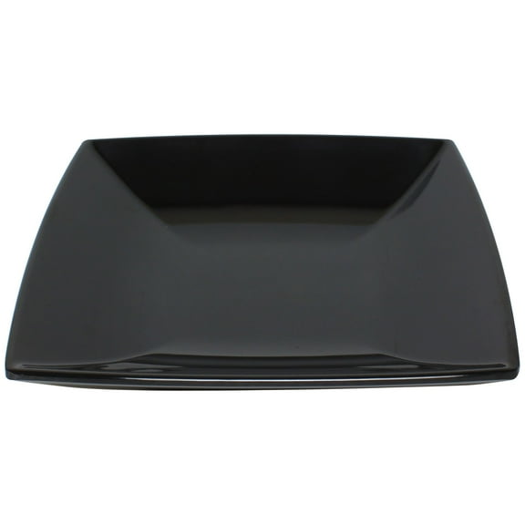 Excellante Classic Black Extra Heavy Weight Melamine Dinnerware Collection 28 Oz, 8 1/2" Square Salad Bowl, 1 5/8" Deep, Comes in Dozen