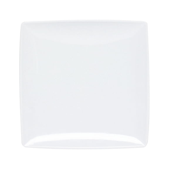 Excellante Classic White Extra Heavy Weight Melamine Dinnerware Collection 7 1/4" Square Plate, 1/2" Deep, Comes in Dozen