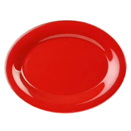 Excellante Color Pure Red Melamine Dinnerware Collection 13 1/2" x 10 1/2" Platter, Comes in Dozen