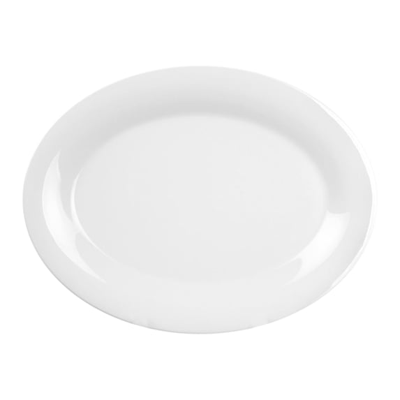 Excellante Color White Melamine Dinnerware Collection 12 x 9 inch Oval Platter, Comes in Dozen